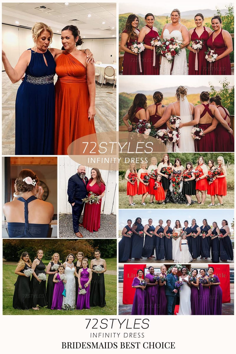 72styles Women's Sage Bridesmaids Dresses, Off Shoulder Wedding Bridesmaid Elastic Evening Gown Formal Prom Dress Multi-Way Dress - Image 2